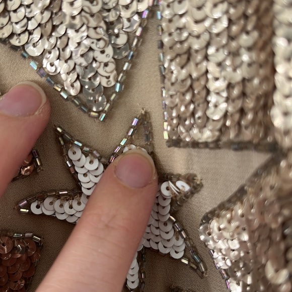 Bhldn Verseau Anthropology Gold Star Sequin Dress - Picture 10 of 13